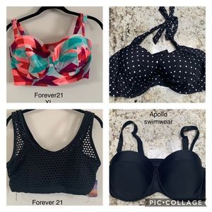 A bundle of 4 various swimwear tops